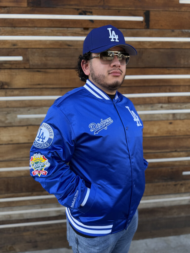 Mitchell and Ness LA Dodgers M&N Double Clutch Lightweight Satin Jacket Royal