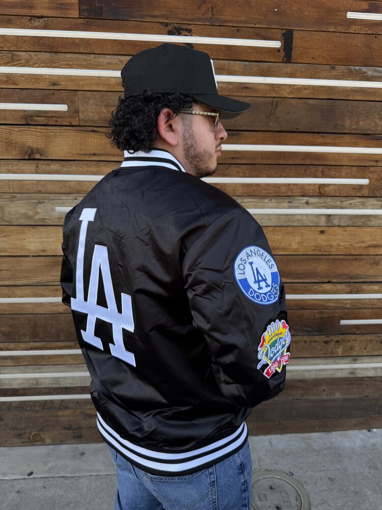 Mitchell and Ness LA Dodgers M&N Double Clutch Lightweight Satin Jacket Black