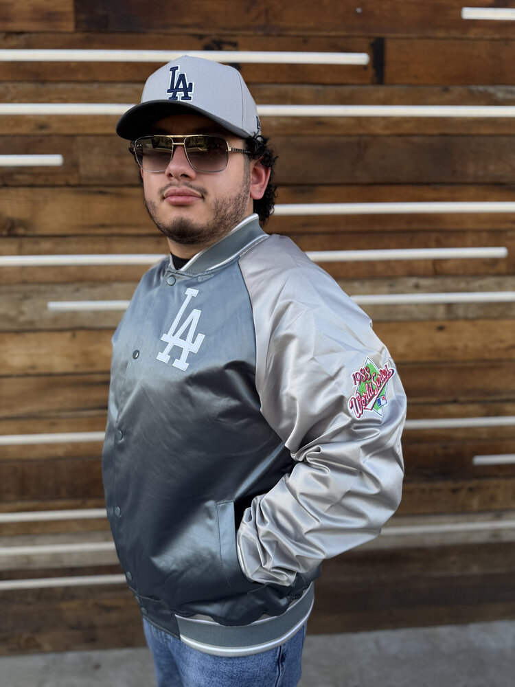 Mitchell and Ness LA Dodgers M&N Thunderstorm Lightweight Jacket Gray