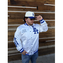 Mitchell and Ness LA Dodgers M&N Arctic White Lightweight Satin Jacket