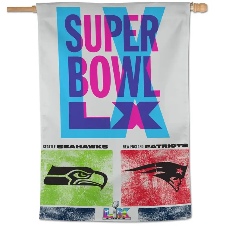Wincraft Super Bowl LX Dueling 28 in x 40 in Vertical Flag - Seahawks vs Patriots