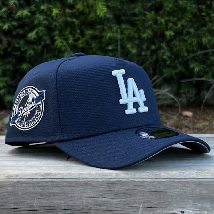New Era LA Navy White Back to Back World Series Champs Circle 940 a-frame