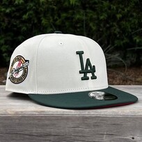 New Era LA Ivory/Dark Green Back to Back World Series Champs Circle Red UV 950 Snapback