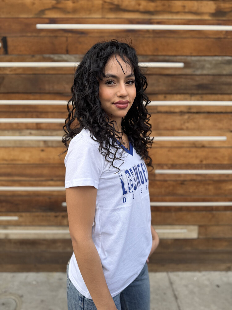 G-III LA Dodgers Women's GIII Best Team White V-Neck Tee