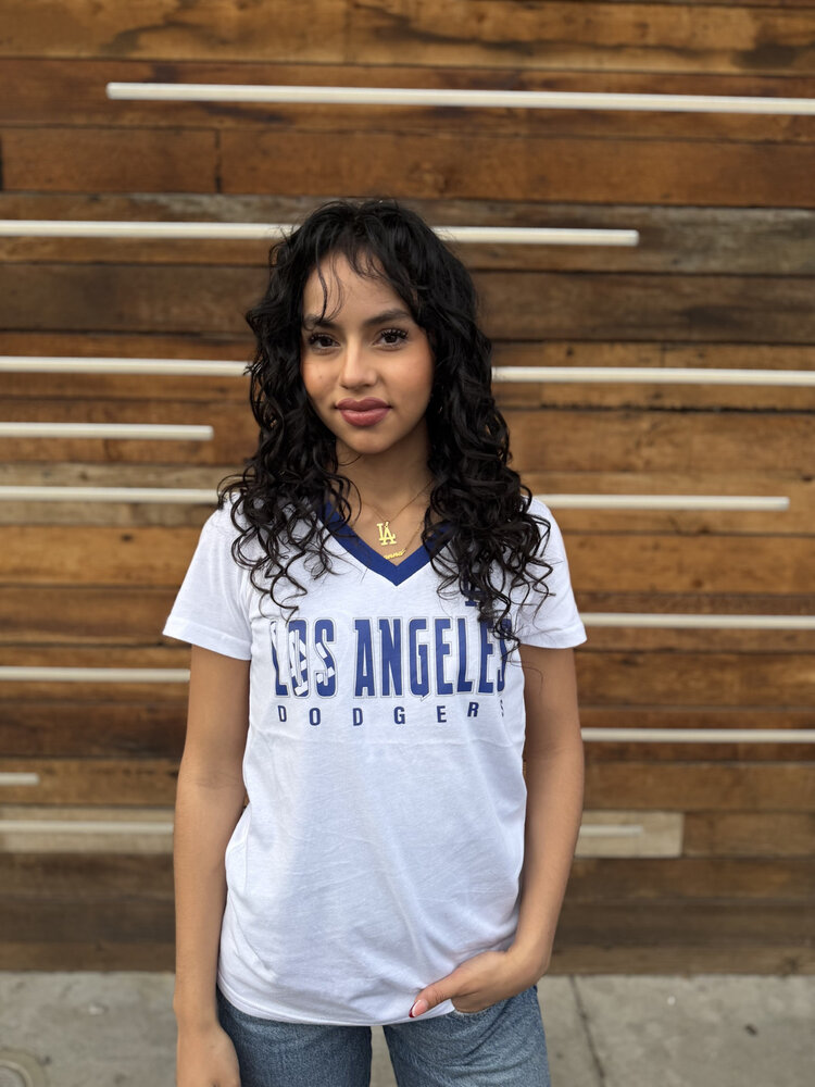 G-III LA Dodgers Women's GIII Best Team White V-Neck Tee