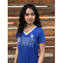 G-III LA Dodgers Women's GIII Best Team Royal V-Neck Tee