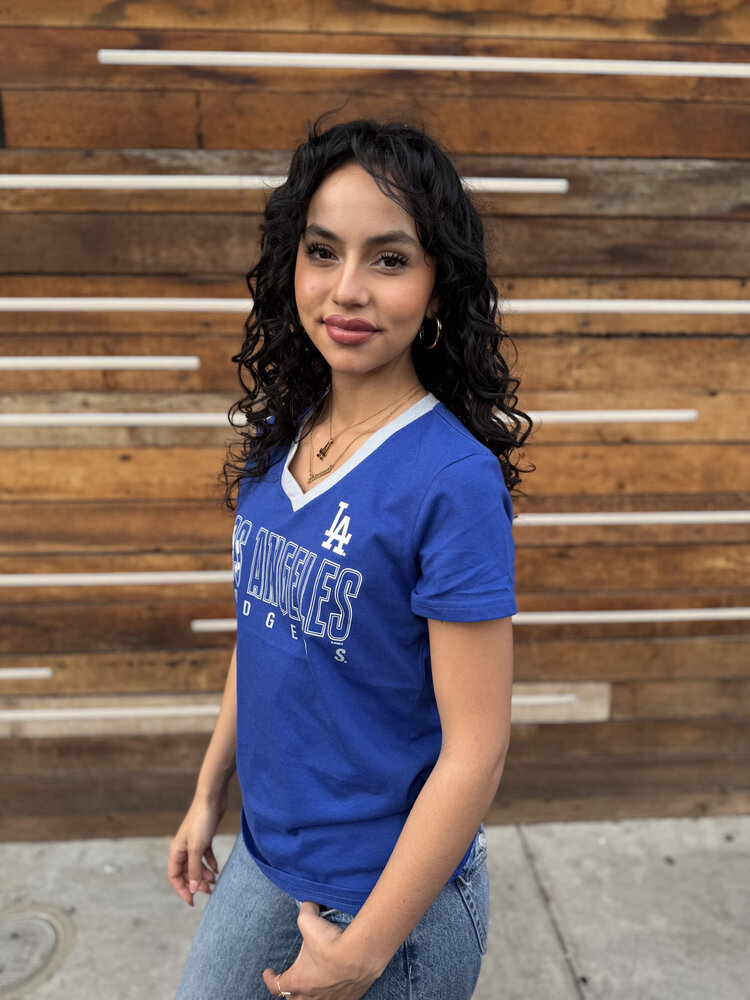 G-III LA Dodgers Women's GIII Best Team Royal V-Neck Tee