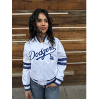 Starter LA Dodgers Women's Starter Interception White Satin Jacket
