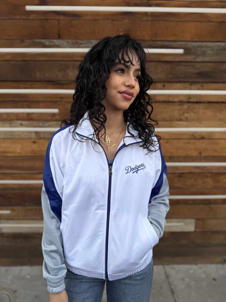G-III LA Dodgers Women's GIII #1 Fan White Track Jacket