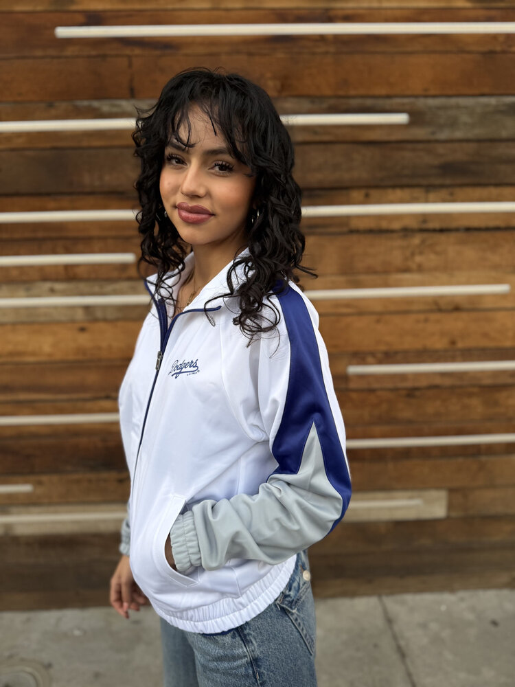 G-III LA Dodgers Women's GIII #1 Fan White Track Jacket