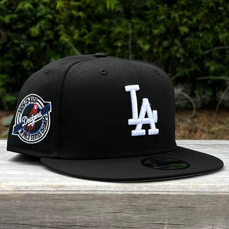 New Era LA Black White Back to Back World Series Champs Circle 950 Snapback