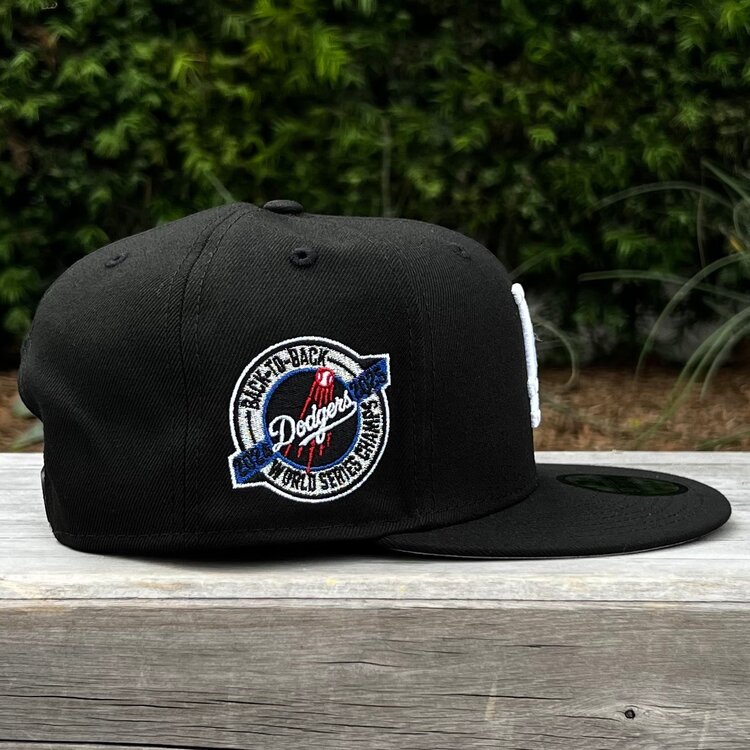 New Era LA Black White Back to Back World Series Champs Circle 950 Snapback