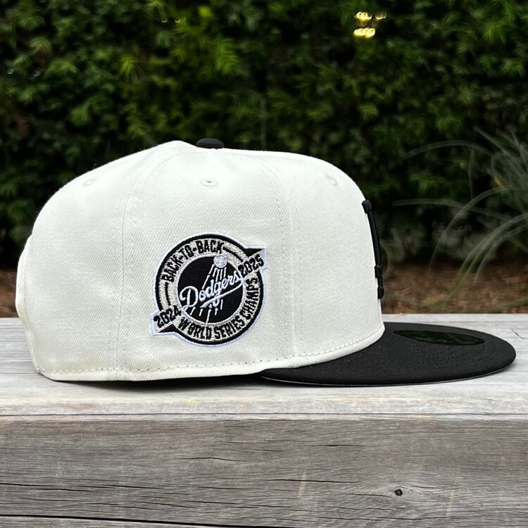 New Era LA Ivory/Black Back to Back World Series Champs Circle 950 Snapback