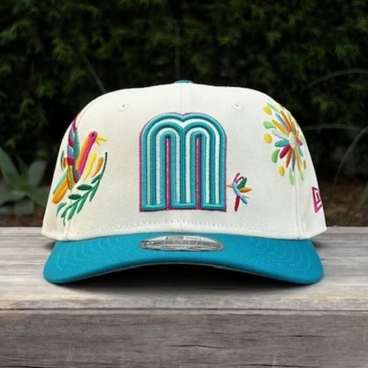 New Era Mexico Ivory/Teal Folk Art Embroidery 970SS
