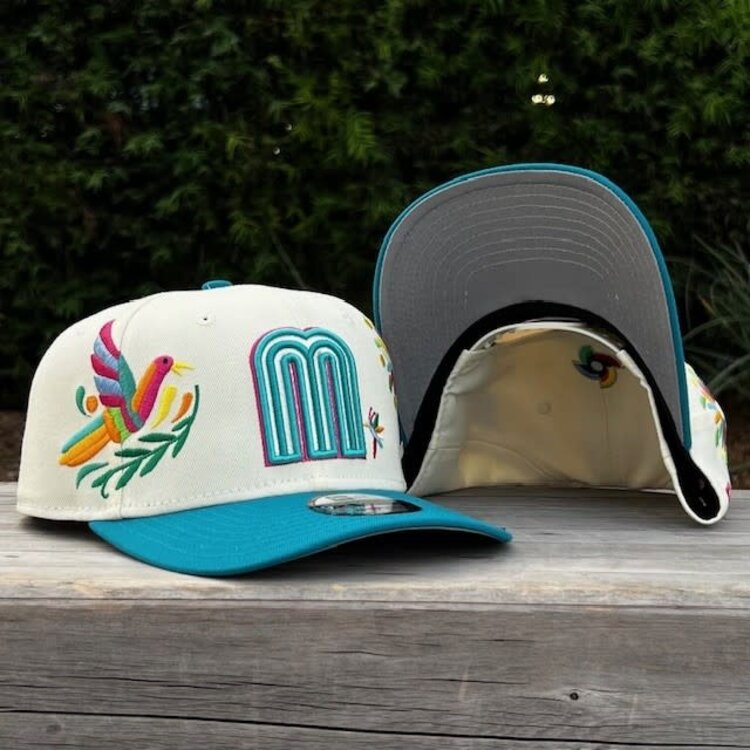 New Era Mexico Ivory/Teal Folk Art Embroidery 970SS