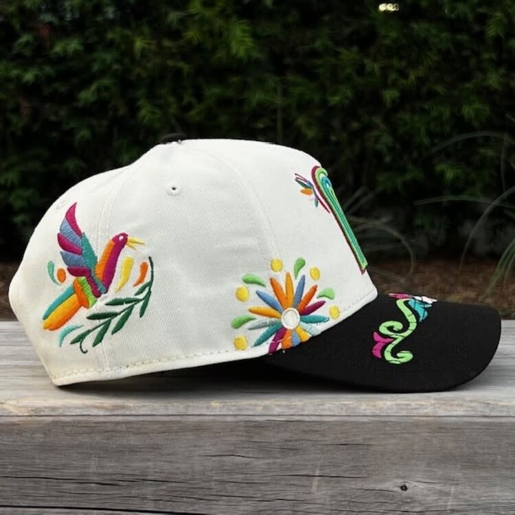 New Era Mexico Ivory/Black Folk Art Embroidery 940 A-Frame M-Crown
