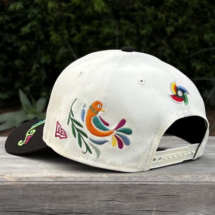 New Era Mexico Ivory/Black Folk Art Embroidery 940 A-Frame M-Crown