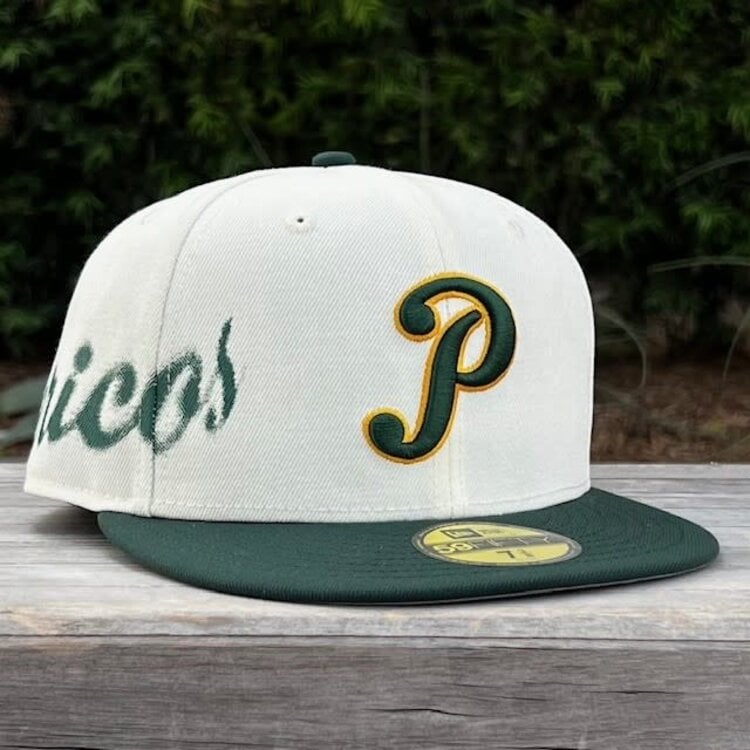 New Era Pericos de Puebla Ivory/Dark Green Side Script