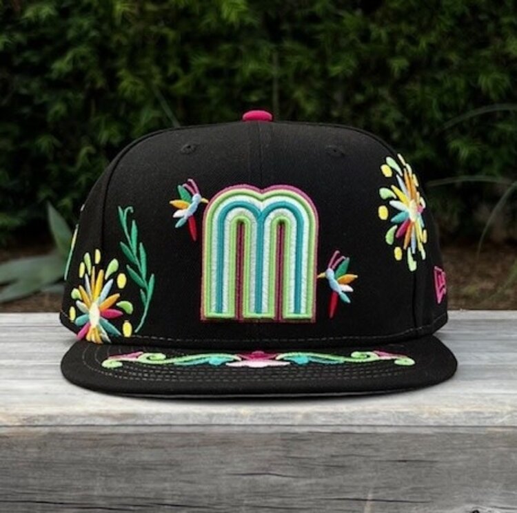New Era Mexico "M" Folk Art Embroidery Black
