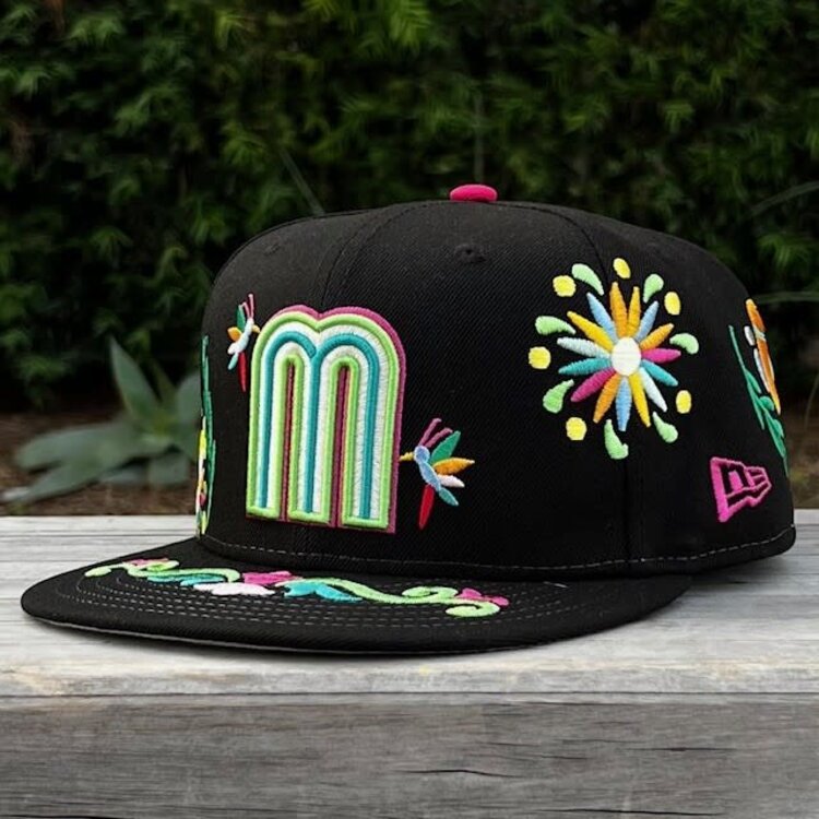 New Era Mexico "M" Folk Art Embroidery Black