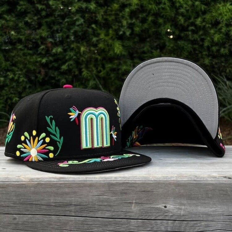 New Era Mexico "M" Folk Art Embroidery Black