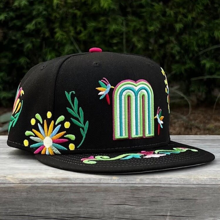 New Era Mexico "M" Folk Art Embroidery Black