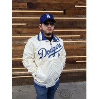 Starter LA Dodgers Men's Starter The Captain Cream Satin Jacket