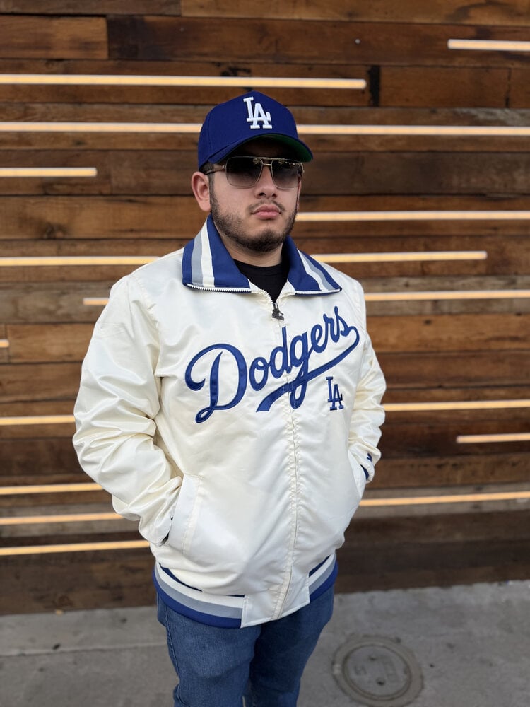 Starter LA Dodgers Men's Starter The Captain Cream Satin Jacket