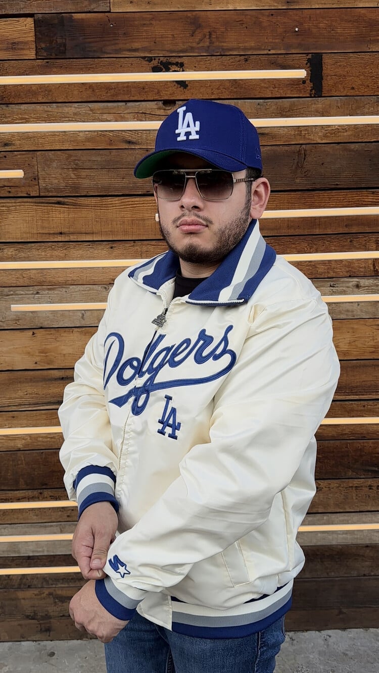 Starter LA Dodgers Men's Starter The Captain Cream Satin Jacket