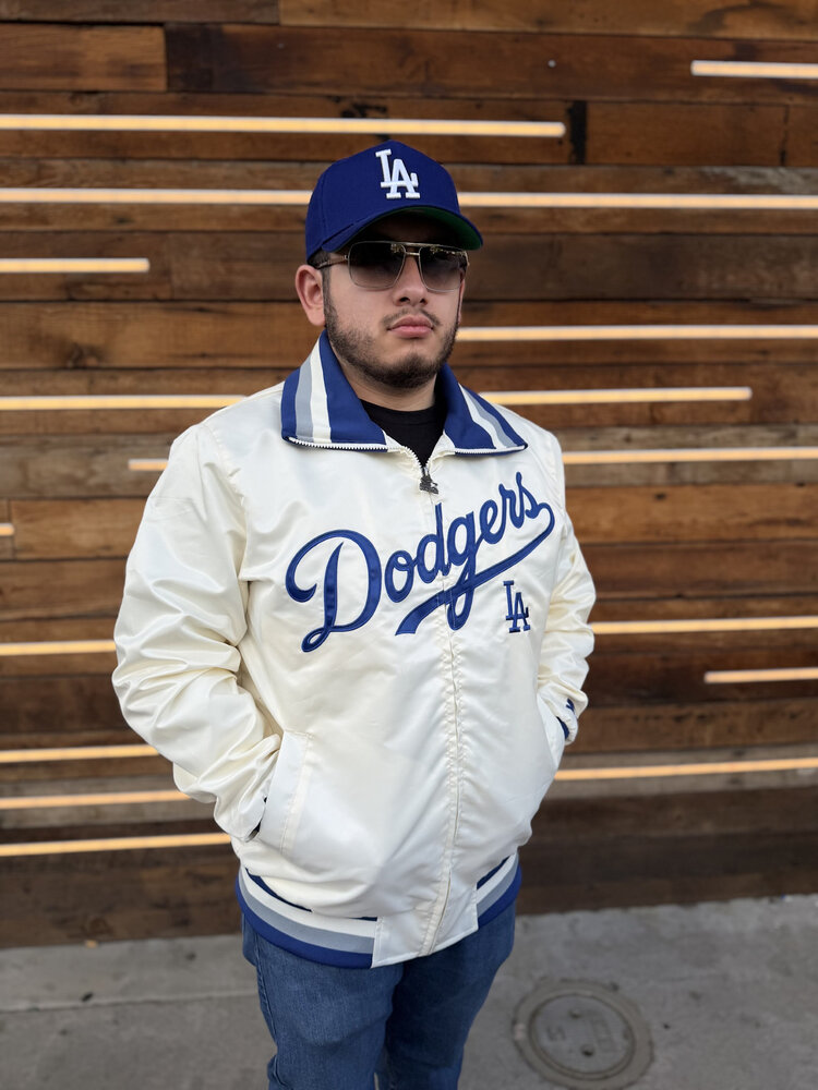 Starter LA Dodgers Men's Starter The Captain Cream Satin Jacket
