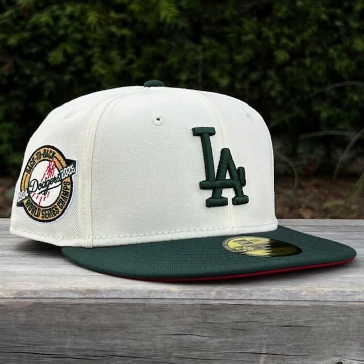 New Era LA Ivory/Dark Green Back to Back WS Champs Circle