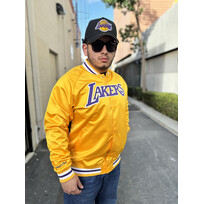 Mitchell and Ness LA Lakers M&N Lightweight Satin Jacket Yellow Gold