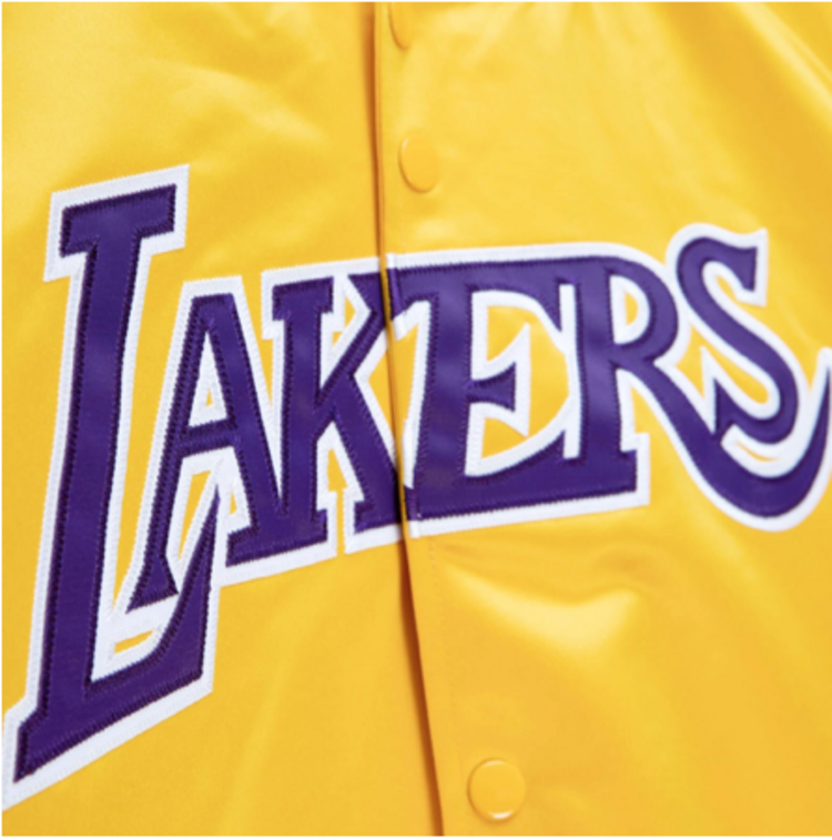 Mitchell and Ness LA Lakers M&N Lightweight Satin Jacket Yellow Gold