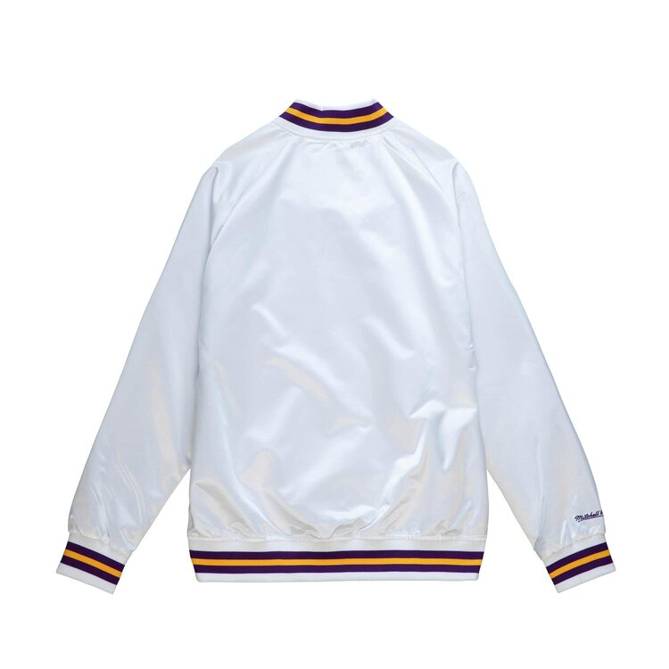 Mitchell and Ness LA Lakers M&N Lightweight Satin Jacket White