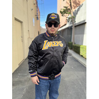 Mitchell and Ness LA Lakers M&N Lightweight Satin Jacket Black