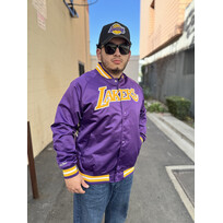 Mitchell and Ness LA Lakers M&N Lightweight Satin Jacket Purple