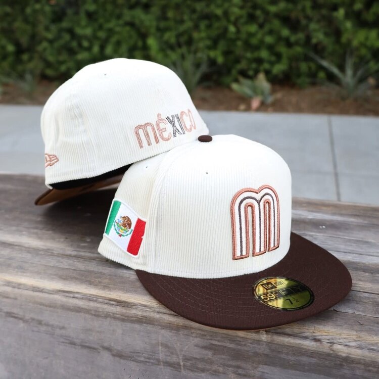 New Era Mexico "M" Ivory Cord /Brown