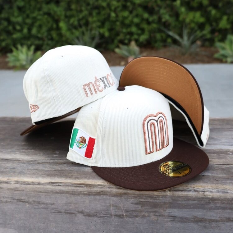 New Era Mexico "M" Ivory Cord /Brown
