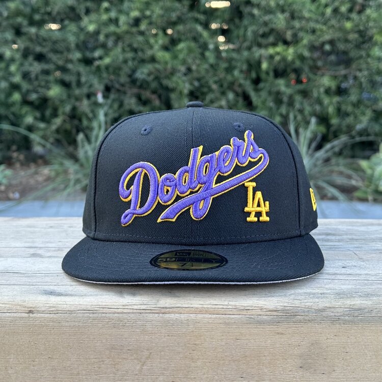New Era LA Dodgers Wordmark Black Purple-Gold