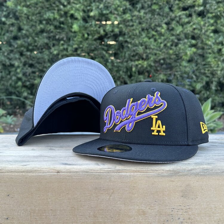 New Era LA Dodgers Wordmark Black Purple-Gold