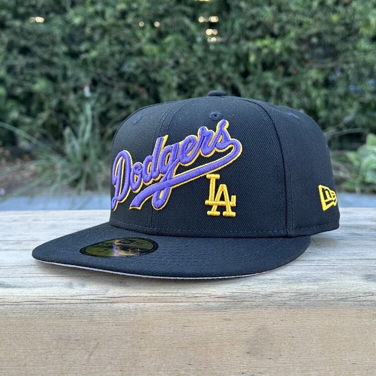 New Era LA Dodgers Wordmark Black Purple-Gold