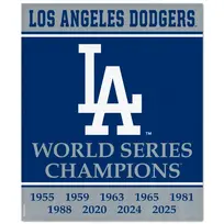 Wincraft LA Dodgers 2025 World Series Champions 50" x 60" Blanket