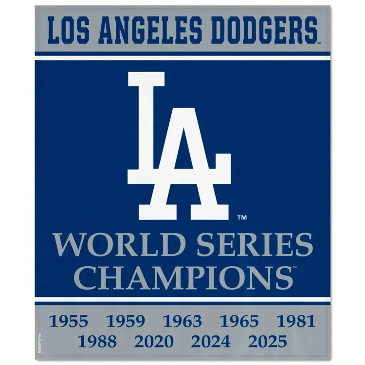 Wincraft LA Dodgers 2025 World Series Champions 50" x 60" Blanket