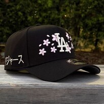 New Era LA Dodgers Black Silver Cherry Blossom Kanji SP 940 a-frame