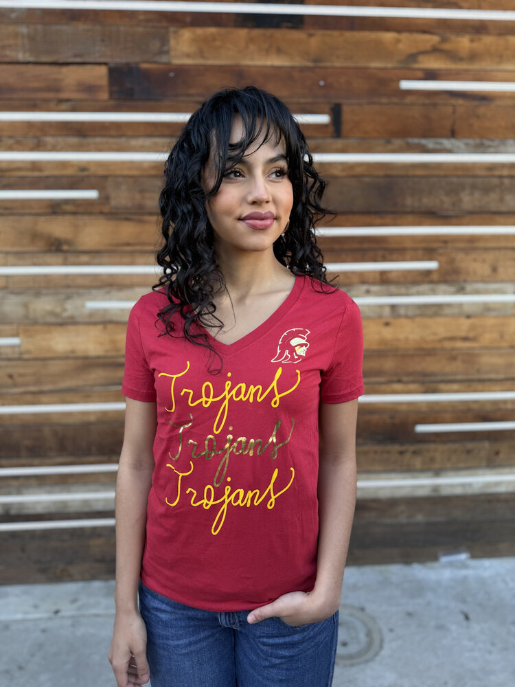 USC Trojans W Evalin V-Neck