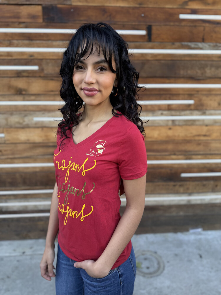 USC Trojans W Evalin V-Neck