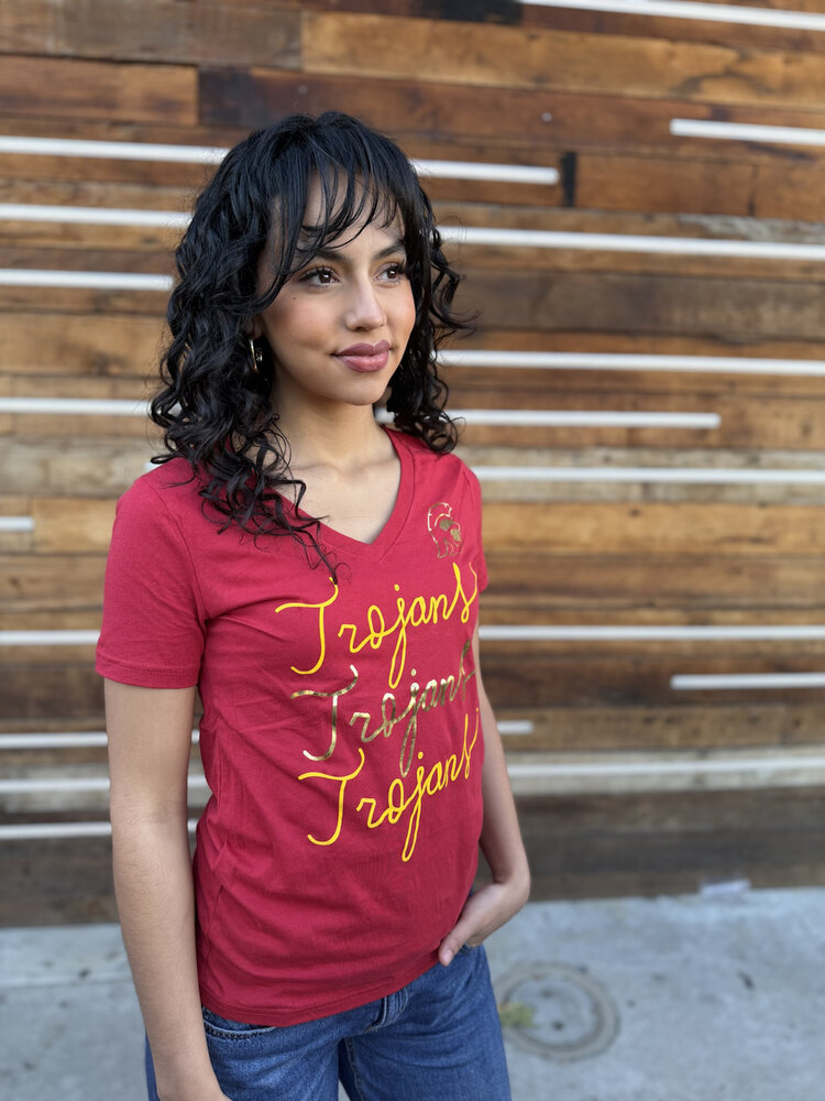 USC Trojans W Evalin V-Neck
