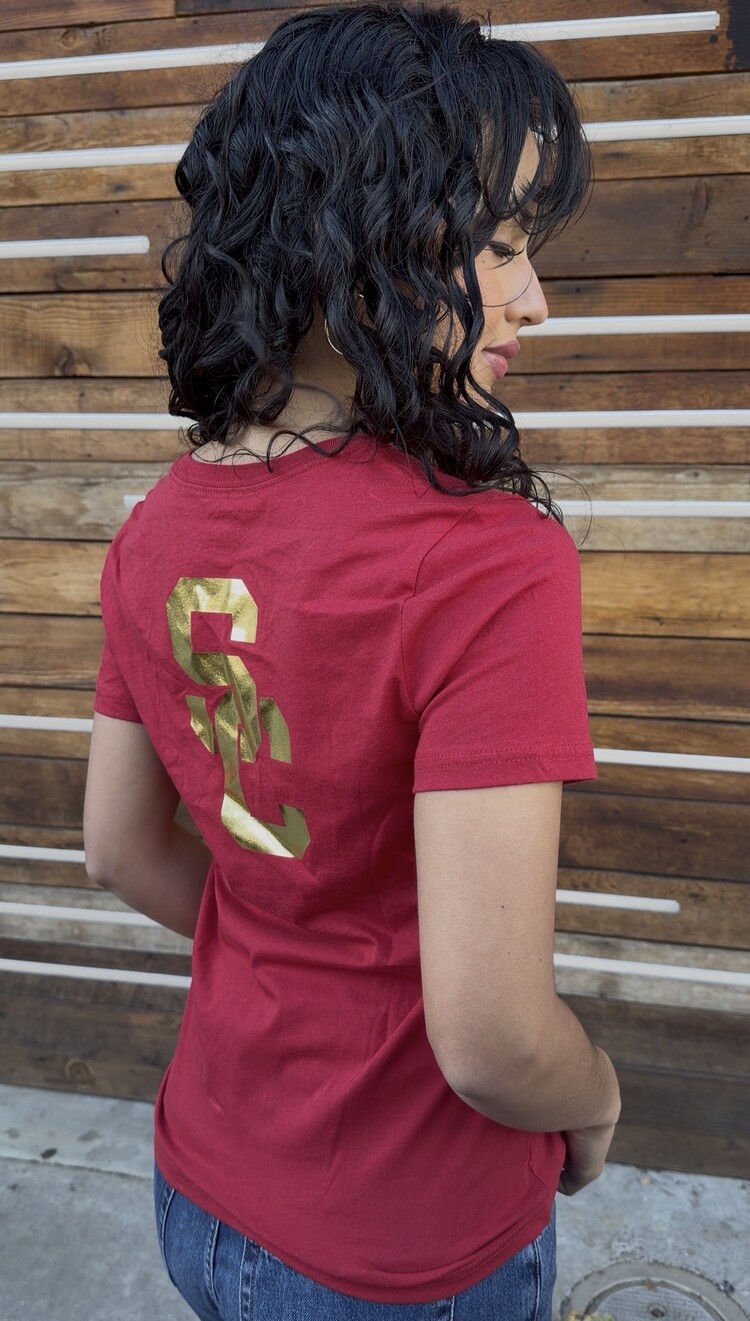 USC W Cria V-Neck Cardinal