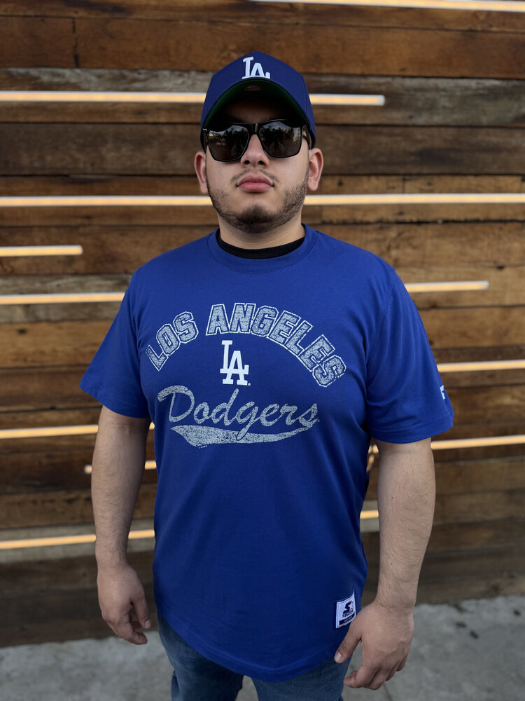 Starter LA Dodgers Men's Starter Goal Kicker Royal Short Sleeve Tee