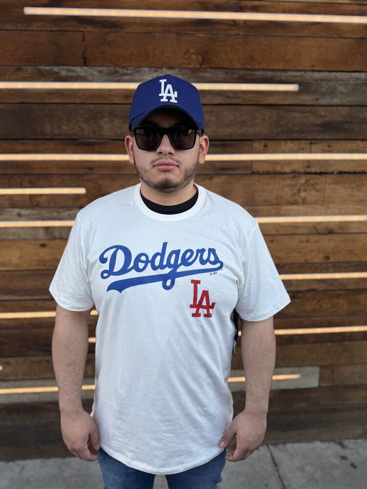 47 Brand LA Dodgers Men's 47 White Wash Pregame Franklin Tee